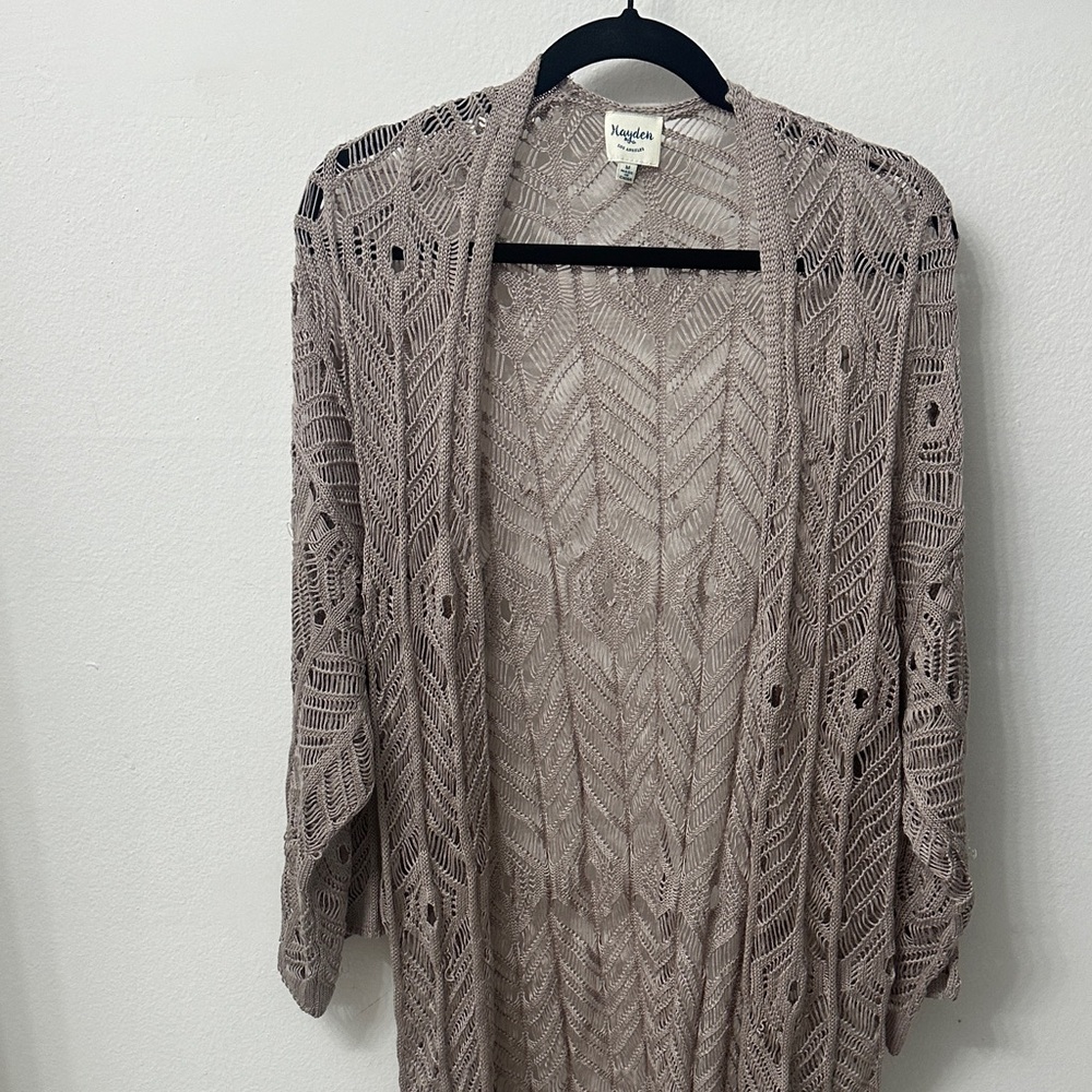 Hayden lilac Open Knit Cardigan